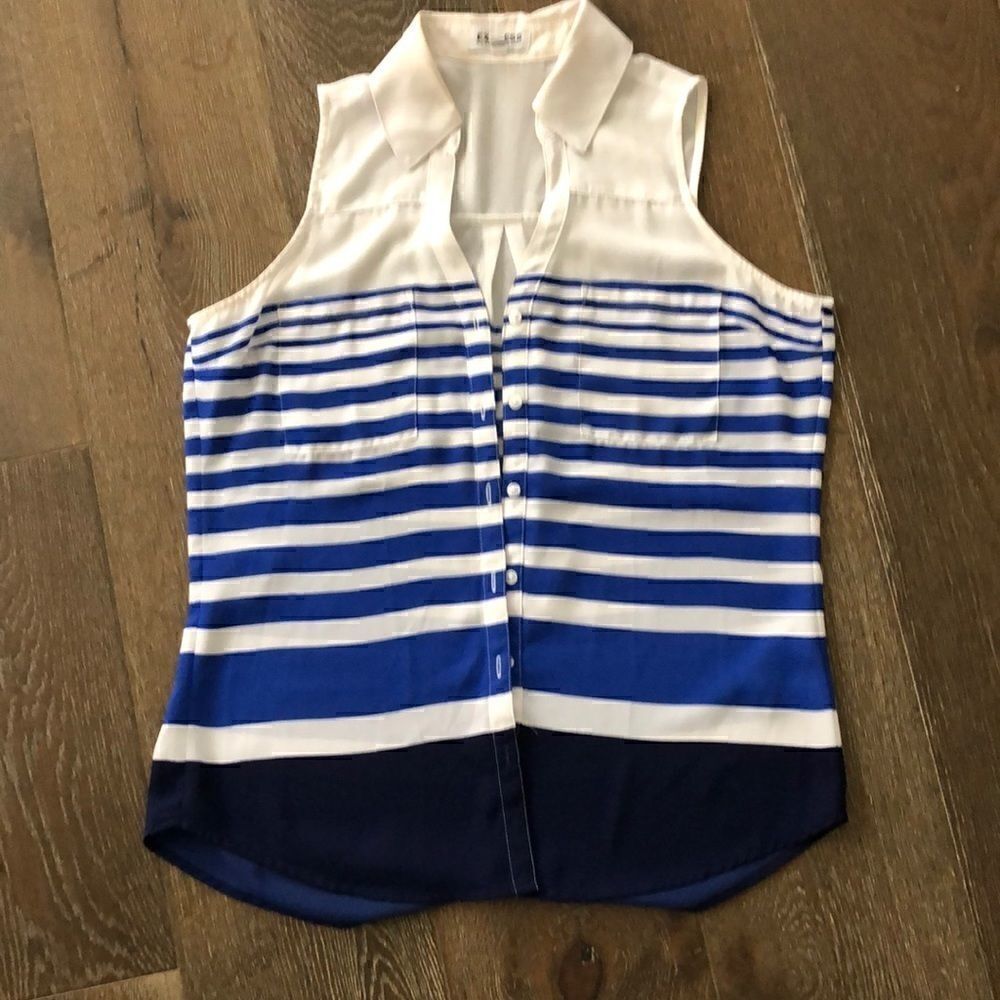 Express striped portofino sleeveless blouse size S